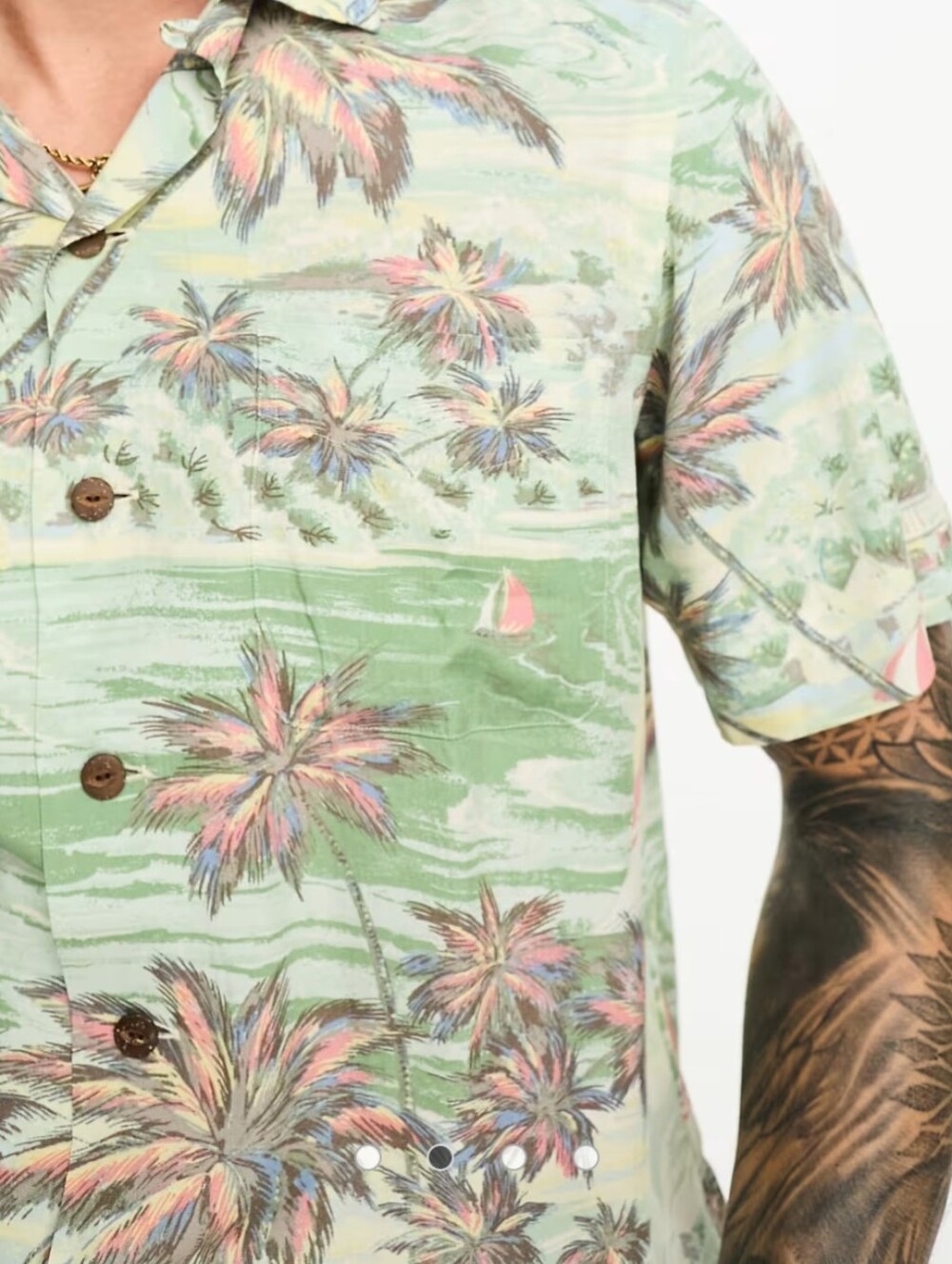 Polo Ralph Lauren Short Sleeve Revere Collar Beach Print Rayon Shirt Size Large - Picture 2 of 13